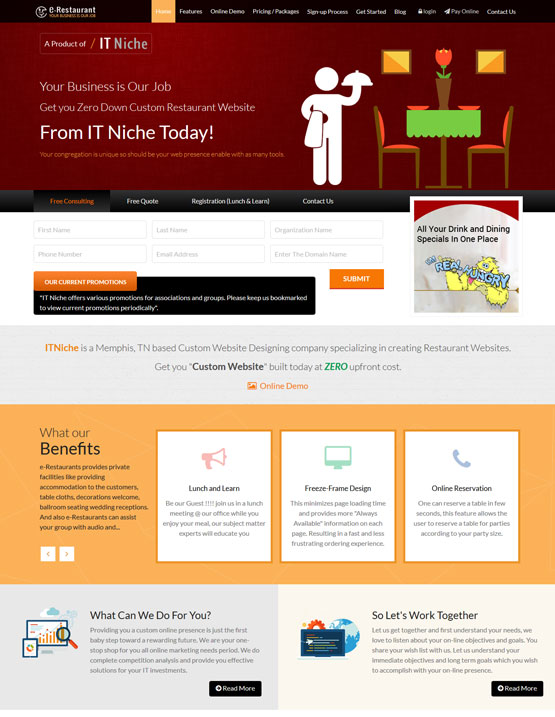Restaurant website design template
